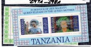 Tanzania #297a-298a MNH Cat $18 - Stamp Souvenir Sheet