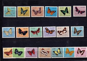 Mozambique 1953 -  Butterflies & Moths - MNH # 364-382