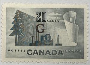 CANADA 1951 #O30 Overprint 'G' in Black Official Stamp - MNH