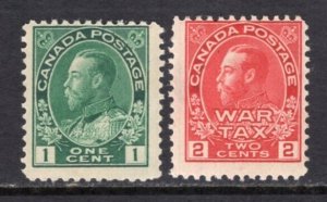 Canada 1911-15 GV Admirals 2 Better Stamps MNH #104, MR2 CV$148