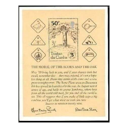 Tristan da Cunha 314-316 gutter, 317, MNH. Scoutsing Year 1982. Sir Baden-Powell