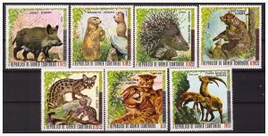 EQUATORIAL GUINEA 1976 ANIMALS OF EUROPE  7v MNH
