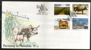 Namibia 1990 Farming & Ranching Irrigation Sheep Cattle Sc 670-3  FDC # 16419