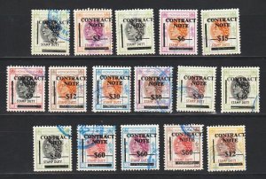 Hong Kong 1970s Surcharged w two Bars on Q Elizabeth II, Type C (16v) F Used