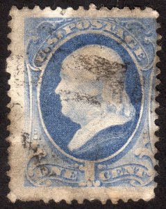 1881, US 1c, Franklin, Used, Sc 206