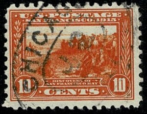 U.S.A. 1913-15 PANAMA-PACFIC EXPOSITION 10c ORANGE VFU SG431 Wmk.w132 P.10 VGC