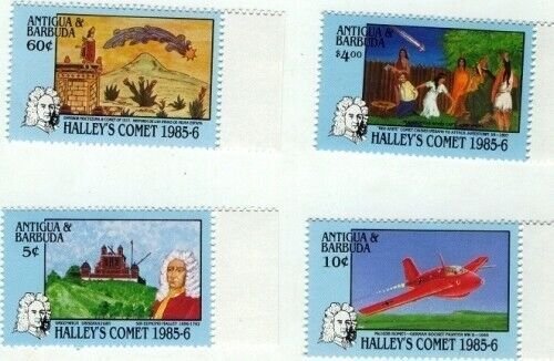 Antigua 1986 - Space Halley's Comet - Set of 4 Stamps - Scott #920-3 - MNH