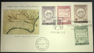 Vatican City #326-329 FDC 6.4.62 Citta CDS Malaria