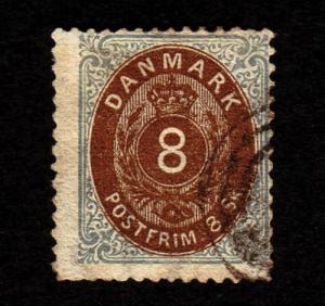 Denmark  Scott #19 Used (1871)