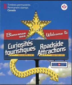 Canada #2401a P Roadside Attractions (2010). Booklet of 8. Four designs. MNH