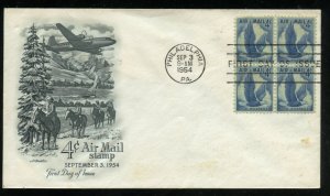 US C48 4c Air Mail Eagle in Flight Blk  UA ArtCraft cachet FDC