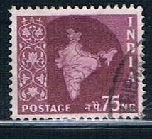 India 314: 75np Map of India, single, used, VF