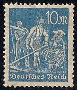 Germany #222  10M Farmers, Dule Blue, Mint OG NH VF