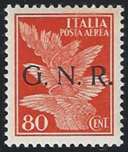 1943 Repubblica Sociale 80c. G.N.R. Brescia I aerea var MNH Sassone n. 120/Iiab