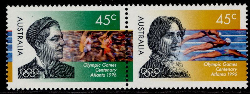 AUSTRALIA QEII SG1627a, 1996 olympic games pair no's 1627/1628, NH MINT. 