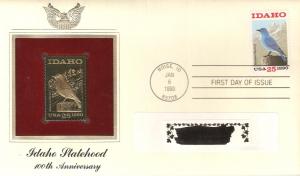 US 2439 FDC Idaho Statehood 100 years & Gold Replica