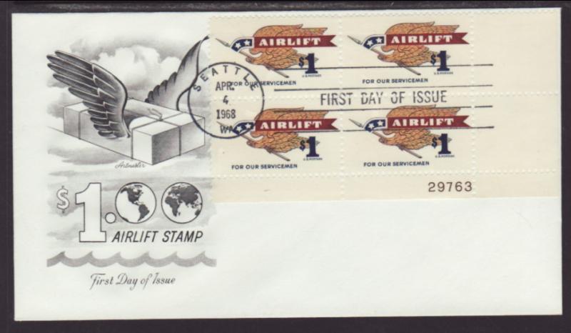 US 1341 Airlift 1968 P/B Artmaster U/A FDC