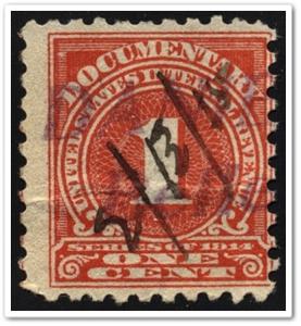 R207 1¢ Documentary Stamp (1914) Used