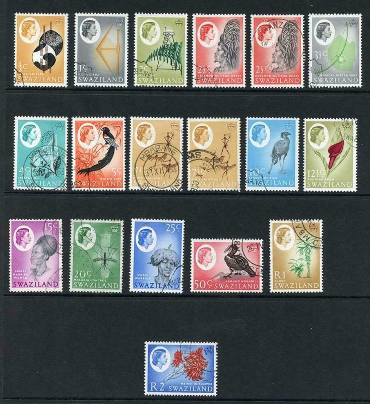 Swaziland SG90/105 set of 16 plus shades Fine used Cat 35++ pounds 