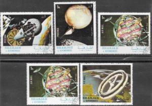 Sharjah 1972  Set of 5.  Space.  future space stations.