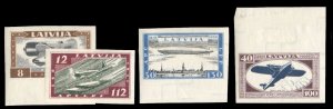 Latvia CB21-24a, $170, 1933 Wounded Aviators, imperf., hinged
