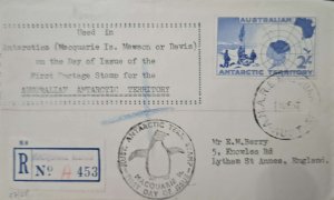 O) 1957 AUSTRALIA, AUSTRALIAN ANTARCTIC TERRITORY, RESEARCH, PENGUIN CANCELLATIO