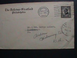 ​UNITED STATES-1923 SC#610- 100 YEARS OLD-WARREN G. HARDING COVER-FANCY CANCEL