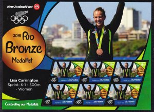 New Zealand 2016 Olympic Games Winner - Lisa Carrington 500m MNH Miniature Sheet