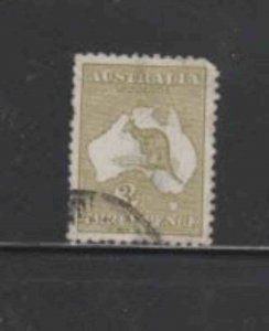 AUSTRALIA #5 1913 3p KANGAROO & MAP F-VF USED (JT)