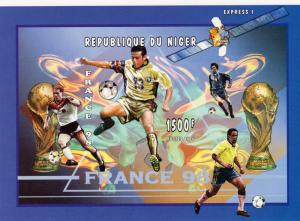 Niger 1996 World Cup France 98/Space/FIFA CUP SS (1) Imperforated MNH MI.#Bl.94