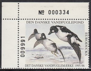 DENMARK MNH Waterfowl 1995 Jaffe DEN1   Value $ 50.00