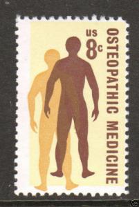 US Sc 1469 MNH. 1972 8c Osteopathic Medicine, Major Color Shifts