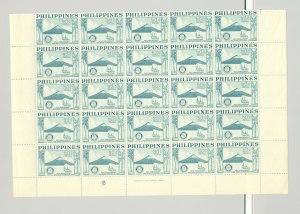 Philippines #618-619, C77 Rotary, Sailboat, Trees 3v Imprint Blocks of 25