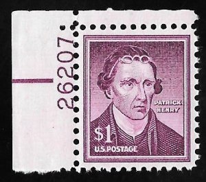 1052 1 Dollar 1955 Patrick Henry Stamp Mint OG NH EGRADED XF 90