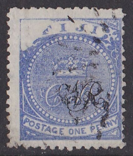 FijI 1876 Crown CR with VR underprint 1d VOID CORNER VARIETY. 