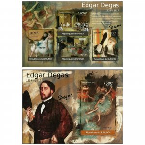 Paintings of Edgar Degas Stamp Bundle of 2 Ecole De Danse S/S MNH #2347-2350