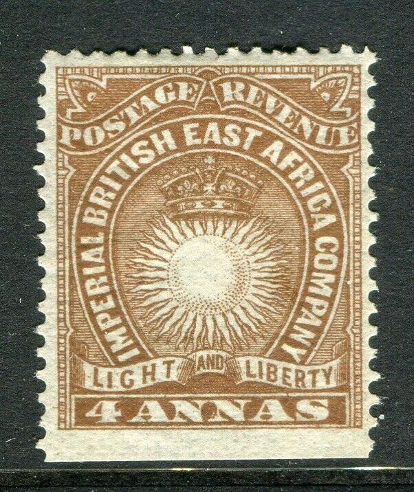 BRITISH EAST AFRICA; 1890-94 early classic Mint hinged 4a. value Imperf Margin