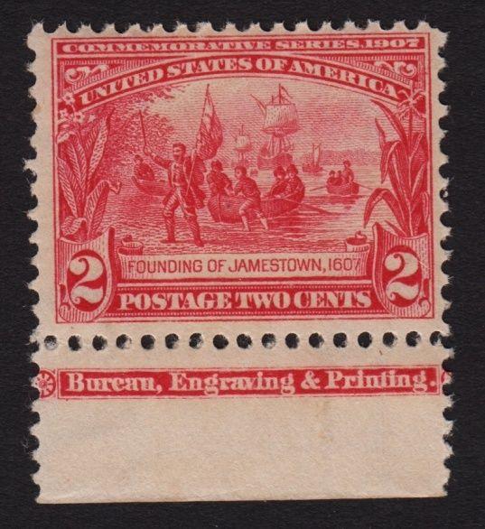 1907 Jamestown Sc 329 MNH imprint  CV $75