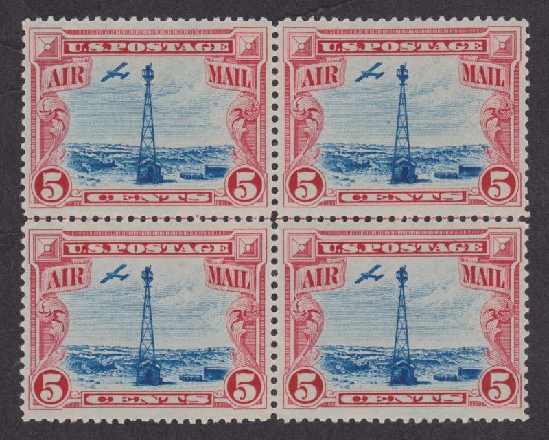 C11 Beacon on Rocky Mountains VF MNH Center Line Block of 4