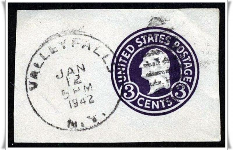 ♦SC#U436 3¢ Washington Cut Square (Used) 