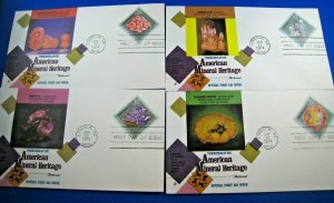 US FDCs - LOT OF 4 - 1974 AMERICAN MINERAL HERITAGE    (fdc7)