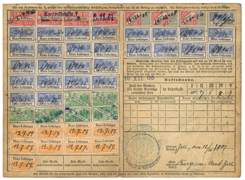 (I.B) France Revenue : Alsace-Lorraine Health & Pensions (complete card)