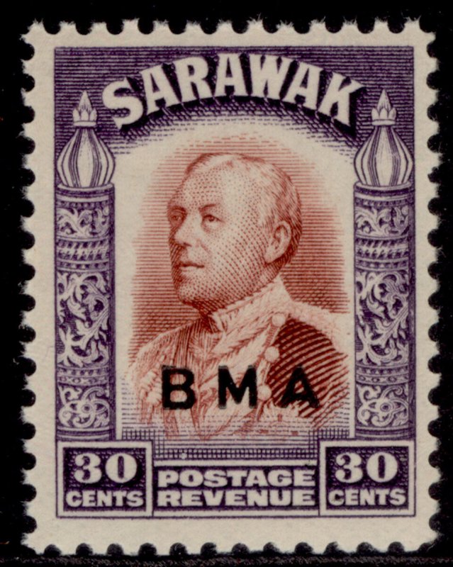 SARAWAK GVI SG137, 30c red-brown & violet, NH MINT. Cat £12.