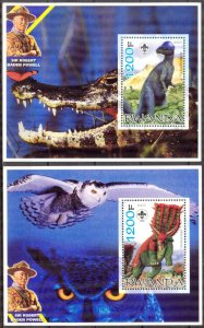 Rwanda 2005 Dinosaurs Scouts B. Powell 2 S/S MNH