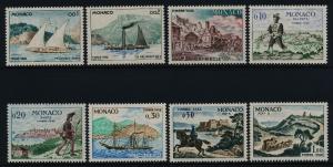 Monaco J57-64 MNH Ships, Horse & Coach, Architecture, Train