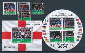 [112464] Gibraltar 2004 Football soccer European Championship with Sheets MNH