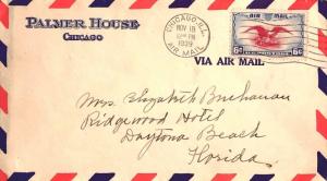 United States Illinois Chicago Air Mail 1939 machine  6c Bi-color Eagle Air I...