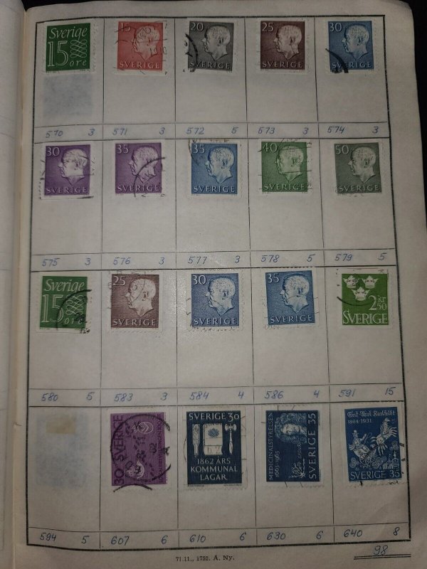 Dealer Stamp Approval Book Sweden, Switzerland, Turkey, UAR