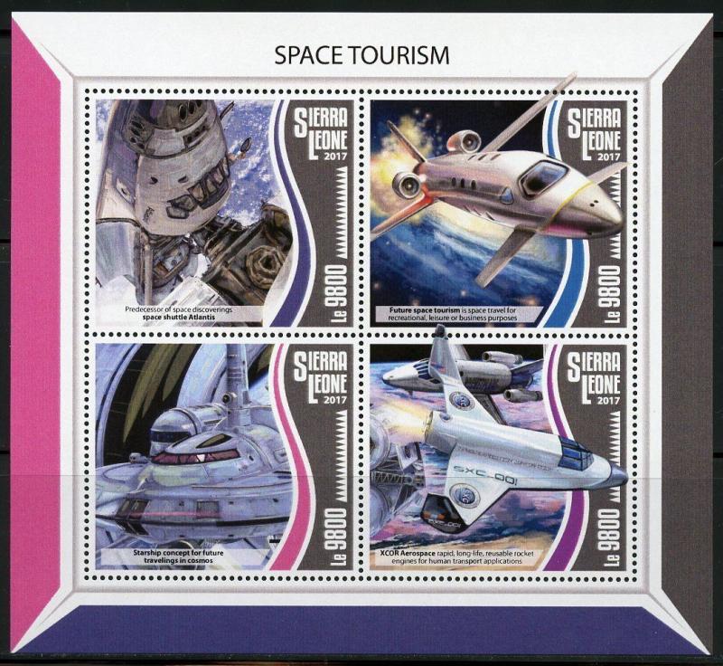 SIERRA LEONE 2017  SPACE TOURISM  SHEET MINT NH