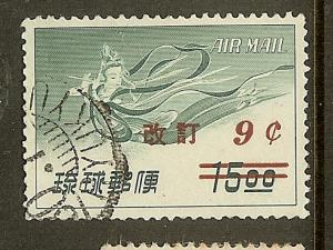 Ryukyu Islands Scott #C14, 9c on 15y Heavenly Maiden, Used